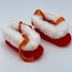 Santa Baby "Boots with the Fur" Vintage Infant Shoes!